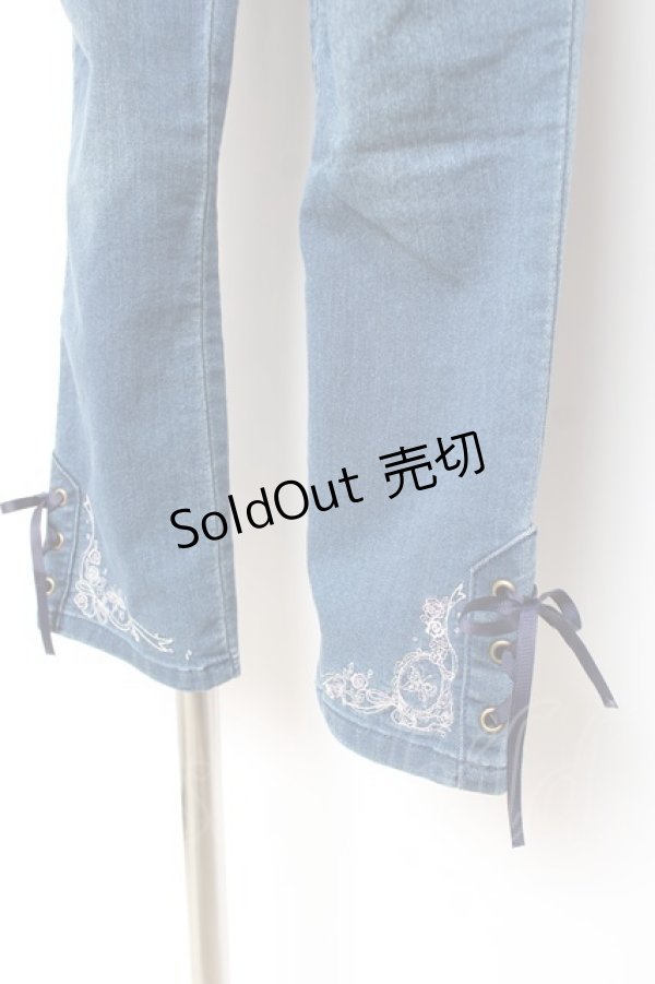 画像4: axes femme / ちょうちょ刺繍デニムパギンス M インディゴ Y-25-12-10-106-AX-PA-SZ-ZY (4)
