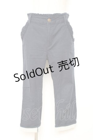 画像: axes femme / 綿麻クロップドパンツ L 紺 Y-25-12-10-107-AX-PA-SZ-ZI