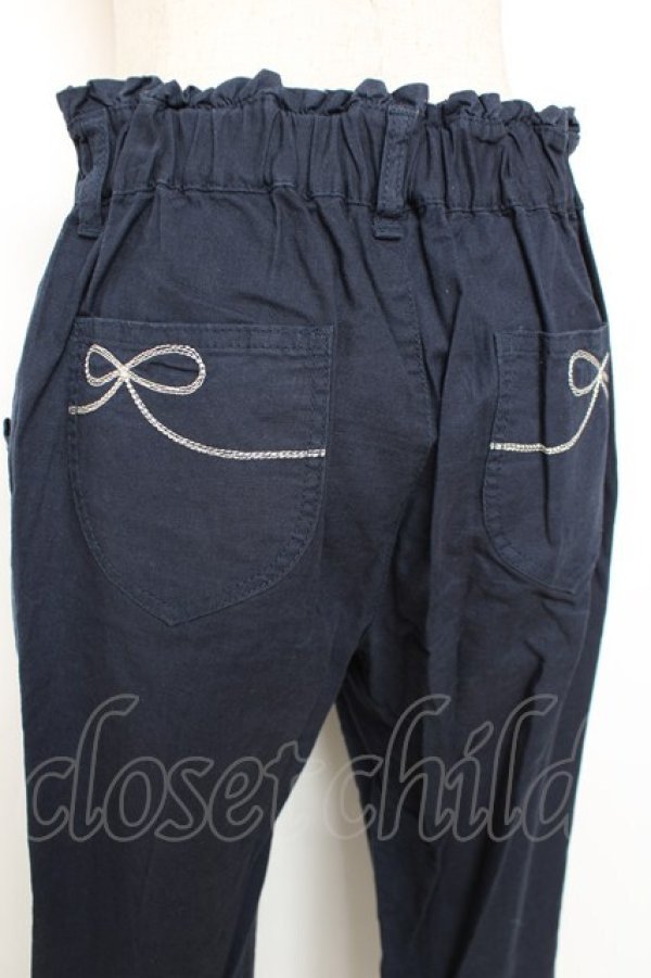 画像3: axes femme / 綿麻クロップドパンツ L 紺 Y-25-12-10-107-AX-PA-SZ-ZY (3)