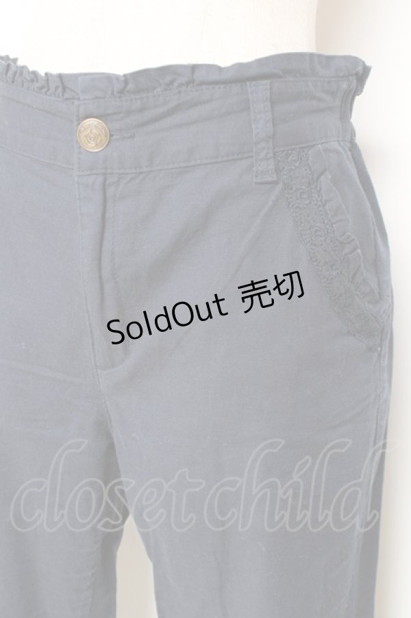 画像4: axes femme / 綿麻クロップドパンツ L 紺 Y-25-12-10-107-AX-PA-SZ-ZI (4)