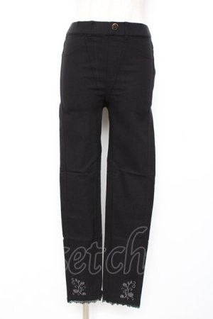 画像: axes femme / 裾刺繍レギンスパンツ M 黒 Y-25-12-10-109-AX-PA-SZ-ZY