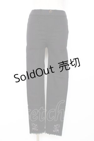 画像: axes femme / 裾刺繍レギンスパンツ M 黒 Y-25-12-10-109-AX-PA-SZ-ZI