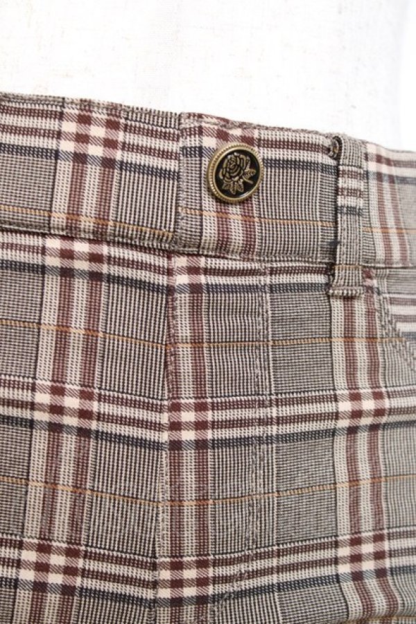 画像3: axes femme / 裾レースアップ裏起毛レギパン M 茶 Y-25-12-10-110-AX-PA-SZ-ZI (3)