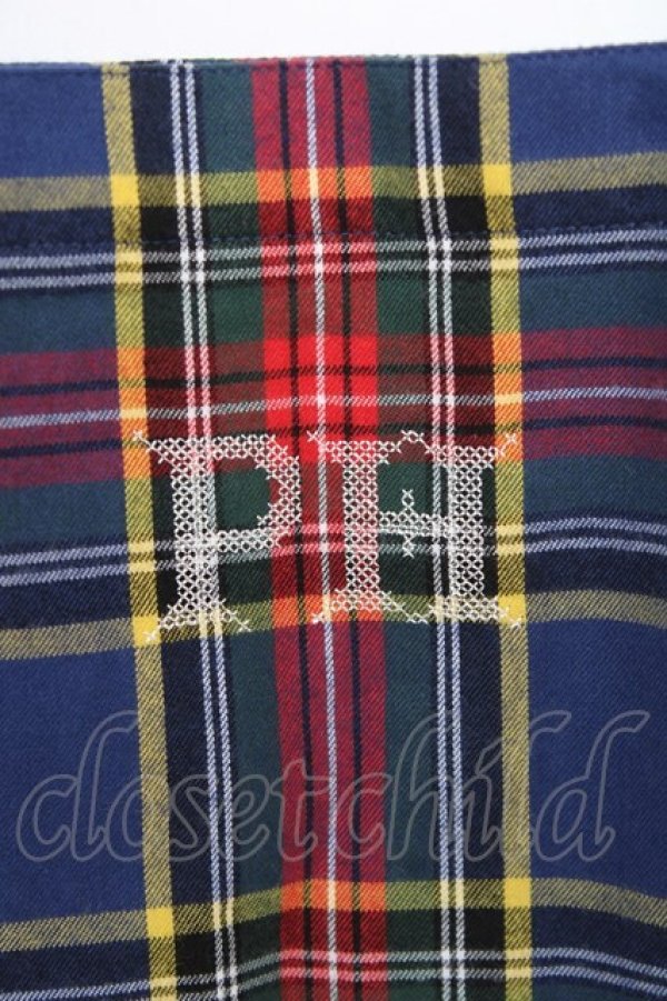 画像4: PINK HOUSE / シャギー起毛タータンチェックトートバッグ  紺 Y-25-12-10-017-LO-BG-SZ-ZY (4)