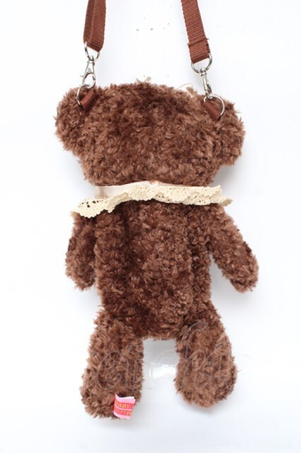 画像2: BABY, THE STARS SHINE BRIGHT / くまくみゃポシェット  ブラウン×ゴールドリボン Y-25-12-10-021-BA-BG-SZ-ZY (2)