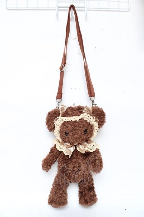 画像4: BABY, THE STARS SHINE BRIGHT / くまくみゃポシェット  ブラウン×ゴールドリボン Y-25-12-10-021-BA-BG-SZ-ZY (4)