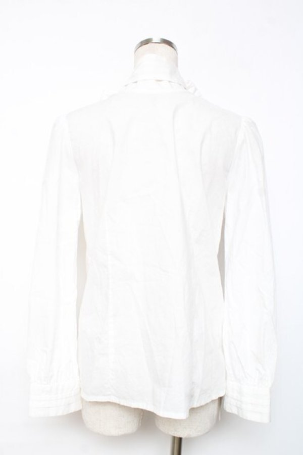 画像2: Jane Marple / ワイヤー入りボウリボン付きブラウス M 白 Y-25-12-10-025-JM-BL-SZ-ZY (2)