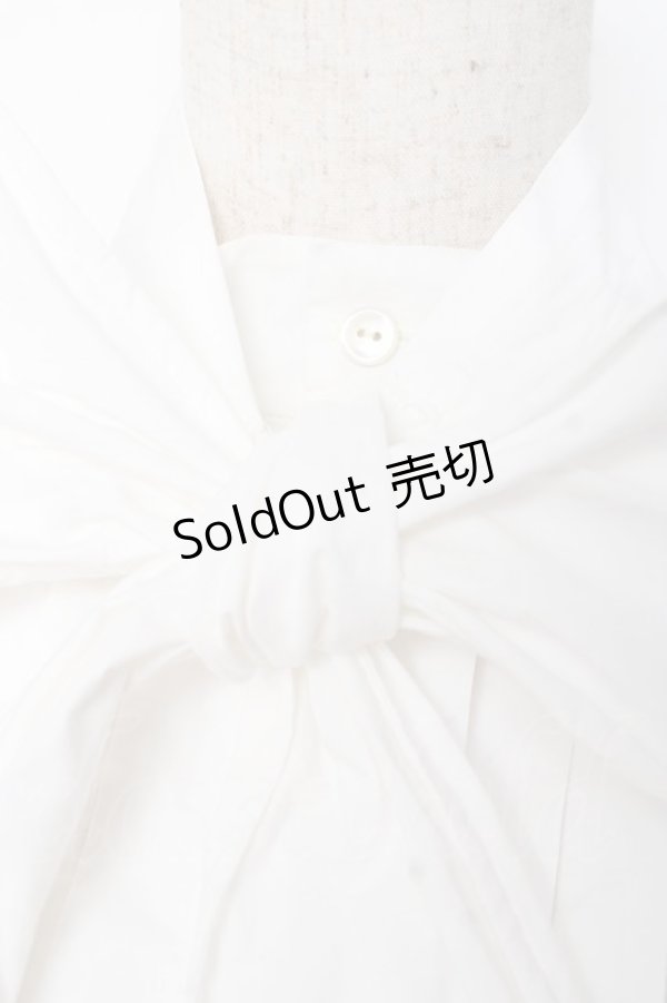 画像5: Jane Marple / ワイヤー入りボウリボン付きブラウス M 白 Y-25-12-10-025-JM-BL-SZ-ZI (5)