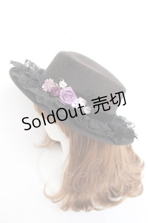 画像: axes femme / クラシカルガーデンカンカン帽  黒 Y-25-12-11-005-AX-AC-AS-ZY