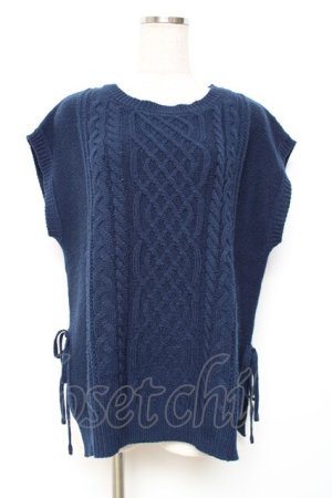 画像: axes femme / ニットベストアンサンブルのニットベスト M 紺 Y-25-12-11-035-AX-TO-SZ-ZY