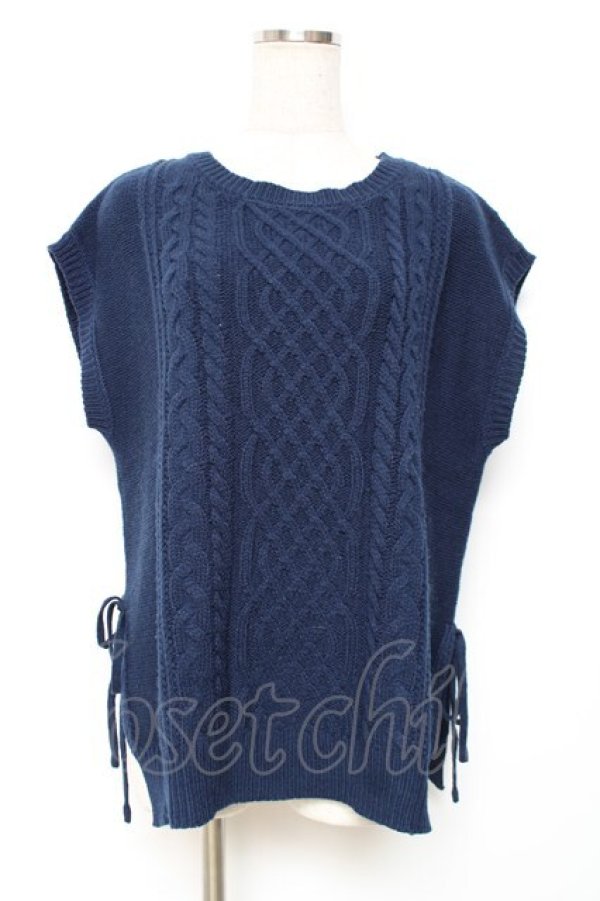 画像1: axes femme / ニットベストアンサンブルのニットベスト M 紺 Y-25-12-11-035-AX-TO-SZ-ZY (1)
