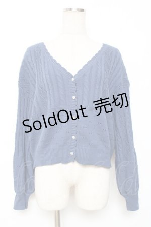 画像: axes femme / 透かし編みニットカーディガン F ブルー Y-25-12-11-038-AX-TO-SZ-ZS