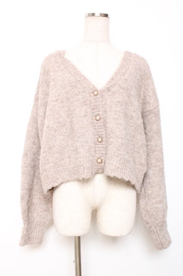 画像1: axes femme / バックレースアップニットカーディガン F モカ Y-25-12-11-041-AX-TO-SZ-ZY (1)