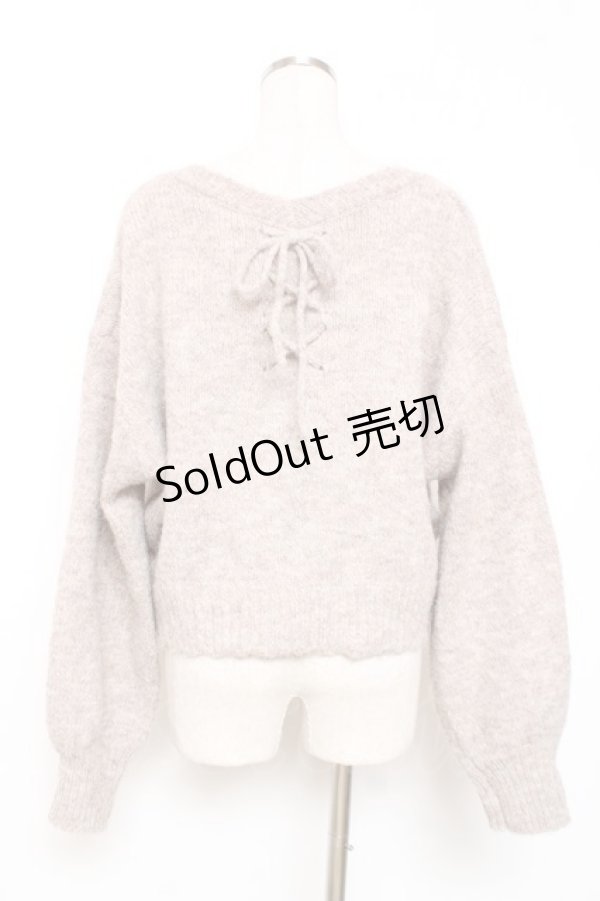 画像2: axes femme / バックレースアップニットカーディガン F モカ Y-25-12-11-041-AX-TO-SZ-ZS (2)