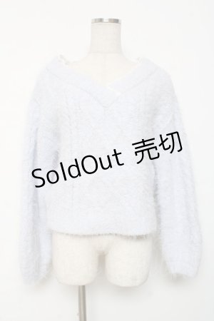 画像: axes femme POETIQUE / フェザーニットトップス M サックス Y-25-12-11-042-AX-TO-SZ-ZY