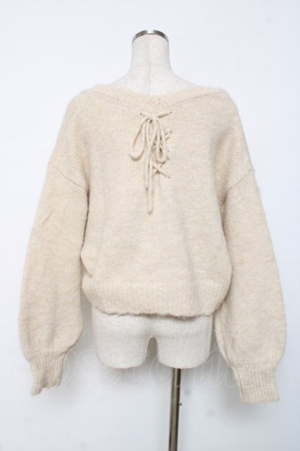 画像2: axes femme / バックレースアップニットカーディガン F 生成り Y-25-12-11-043-AX-TO-SZ-ZY (2)