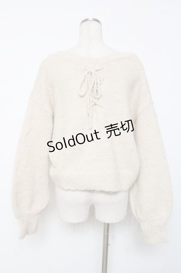 画像2: axes femme / バックレースアップニットカーディガン F 生成り Y-25-12-11-043-AX-TO-SZ-ZI (2)