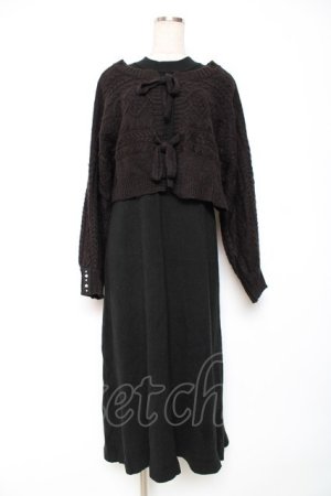 画像: axes femme / 2wayボレロ×ニットワンピース F 黒 Y-25-12-11-047-AX-OP-SZ-ZY