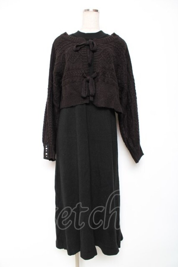 画像1: axes femme / 2wayボレロ×ニットワンピース F 黒 Y-25-12-11-047-AX-OP-SZ-ZY (1)
