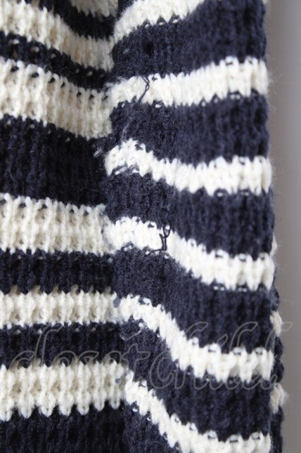 画像3: axes femme / レースアップニットワンピース  白×紺 Y-25-12-11-052-AX-OP-SZ-ZY (3)