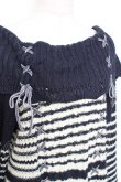 画像4: axes femme / レースアップニットワンピース  白×紺 Y-25-12-11-052-AX-OP-SZ-ZY (4)