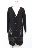 画像1: axes femme / バラ刺繍ロングニットカーデ M 黒 Y-25-12-11-054-AX-TO-SZ-ZY (1)