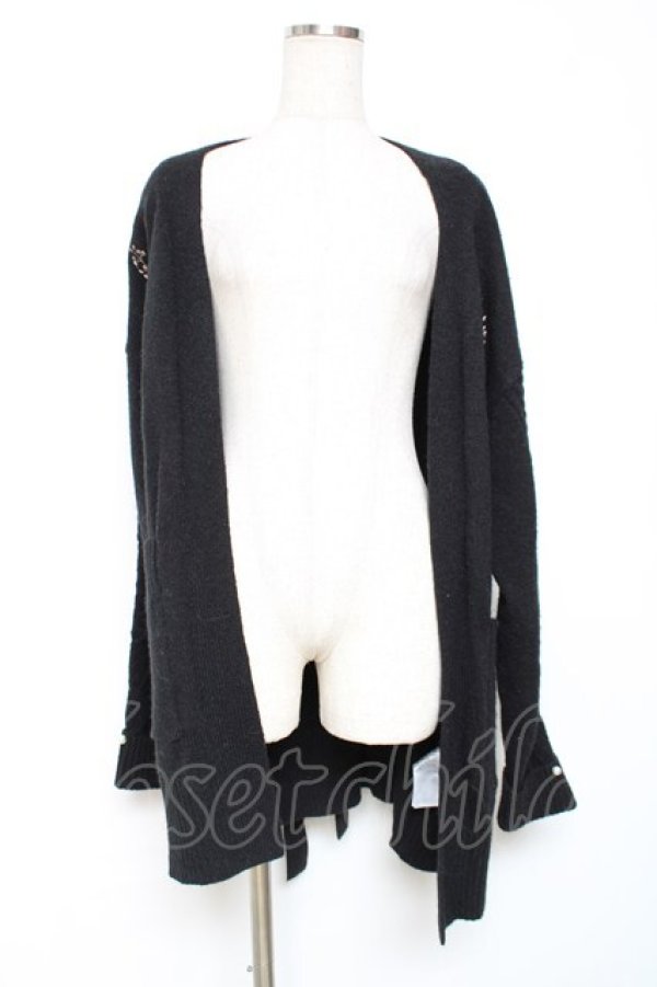 画像2: axes femme / マリーゴールドロングカーデ M 黒 Y-25-12-11-055-AX-TO-SZ-ZY (2)