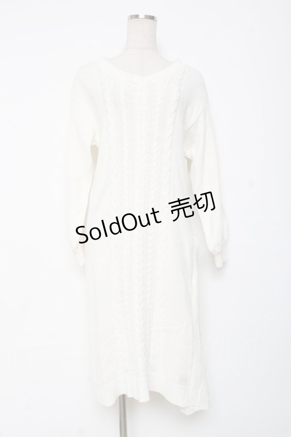 画像1: axes femme / スリットロングニットワンピ M キナリ Y-25-12-11-056-AX-OP-SZ-ZI (1)