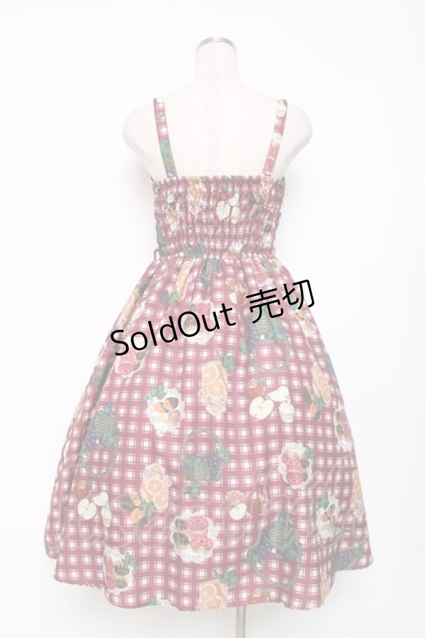 画像2: axes femme POETIQUE / フリュイ・コンフィ柄ワンピース  ワイン Y-25-12-11-060-AX-OP-SZ-ZS (2)