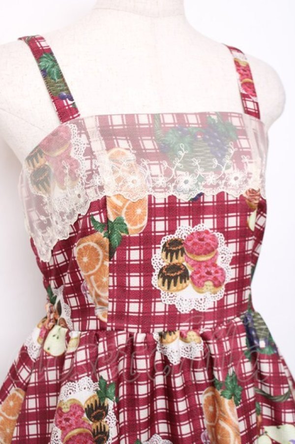 画像3: axes femme POETIQUE / フリュイ・コンフィ柄ワンピース  ワイン Y-25-12-11-060-AX-OP-SZ-ZY (3)