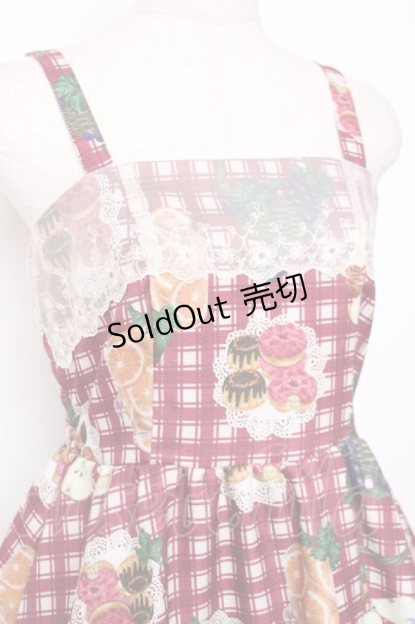 画像3: axes femme POETIQUE / フリュイ・コンフィ柄ワンピース  ワイン Y-25-12-11-060-AX-OP-SZ-ZS (3)