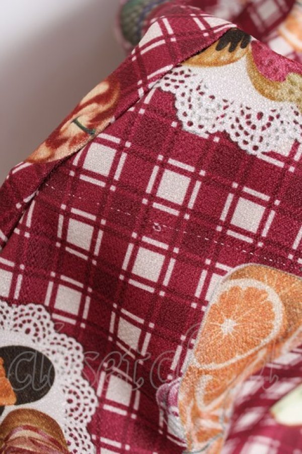 画像4: axes femme POETIQUE / フリュイ・コンフィ柄ワンピース  ワイン Y-25-12-11-060-AX-OP-SZ-ZY (4)