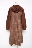 画像2: axes femme / パーカードッキングワンピース M 茶 Y-25-12-11-061-AX-OP-SZ-ZY (2)