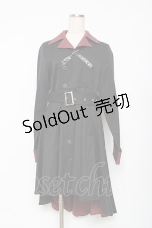 画像: Favorite / 文豪ストレイドッグス×Favoriteコラボ 中原中也モチーフ開襟フィッシュテールワンピース  黒 Y-25-12-11-062-LO-OP-SZ-ZY