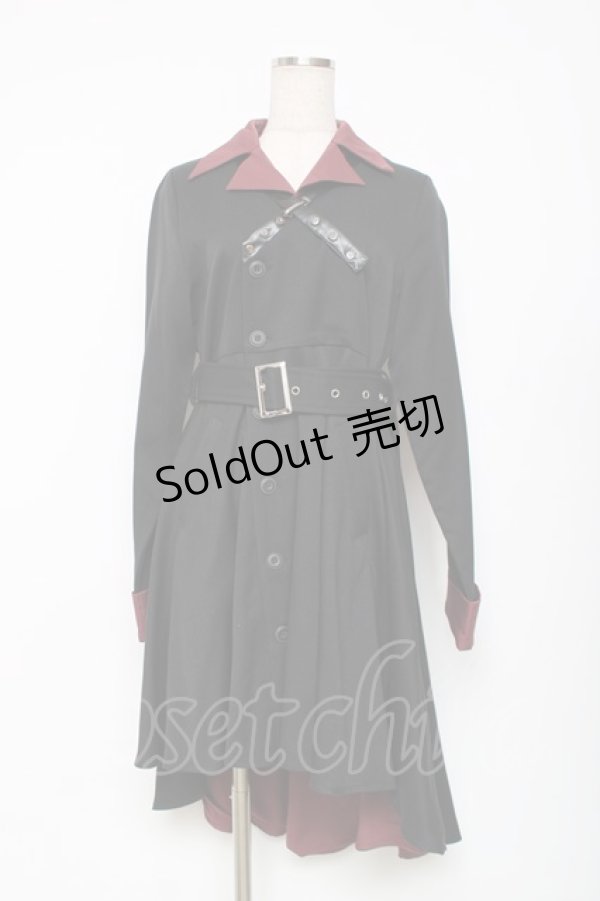 画像1: Favorite / 文豪ストレイドッグス×Favoriteコラボ 中原中也モチーフ開襟フィッシュテールワンピース  黒 Y-25-12-11-062-LO-OP-SZ-ZY (1)