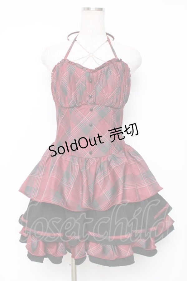 画像1: To Alice / BlackShamrock/パンクロックティアードジャンパースカート  赤 Y-25-12-11-064-LO-OP-SZ-ZY (1)