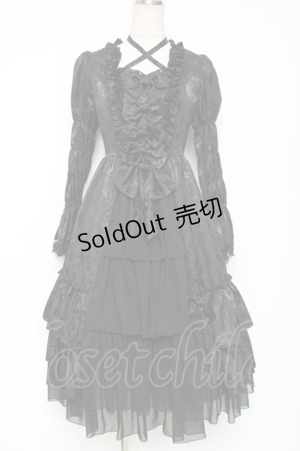 画像1: ATELIER PIERROT / ロイヤルリボンドレス  黒 Y-25-12-11-065-EL-OP-SZ-ZY (1)