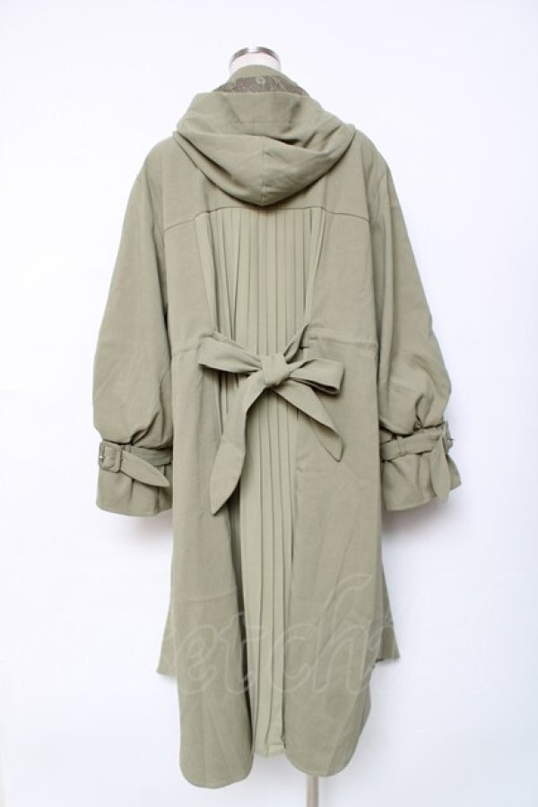 画像2: axes femme / バックプリーツロングモッズ M グリーン Y-25-12-11-069-AX-CO-SZ-ZY (2)