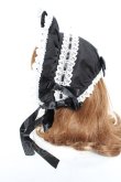 画像2: BABY, THE STARS SHINE BRIGHT / Rose Dollハーフボンネット  ブラック×白レース Y-25-12-11-008-BA-AC-SZ-ZY (2)