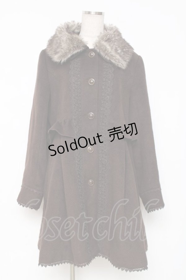 画像1: axes femme / ファー襟コート  ブラウン Y-25-12-11-072-AX-CO-SZ-ZY (1)