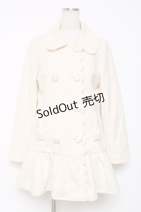 画像1: Lizmelo / スカラップリボンコート  生成り Y-25-12-11-075-LO-CO-SZ-ZY (1)