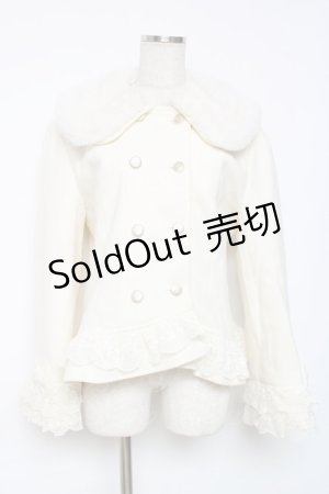 画像: axes femme / 裾レースショートコート L 生成り Y-25-12-11-076-AX-CO-SZ-ZY