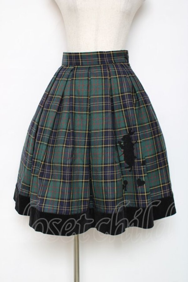 画像1: Innocent World / うさぎとトトランプのスカート  グリーン Y-25-12-11-080-IW-SK-SZ-ZY (1)