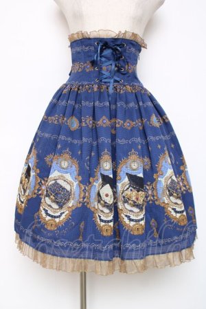 画像: ALICE and the PIRATES / Mistical brilliance Jewelry〜秘められた宝石の行方〜柄コルセットスカート  ブルー Y-25-12-11-083-PA-SK-SZ-ZY