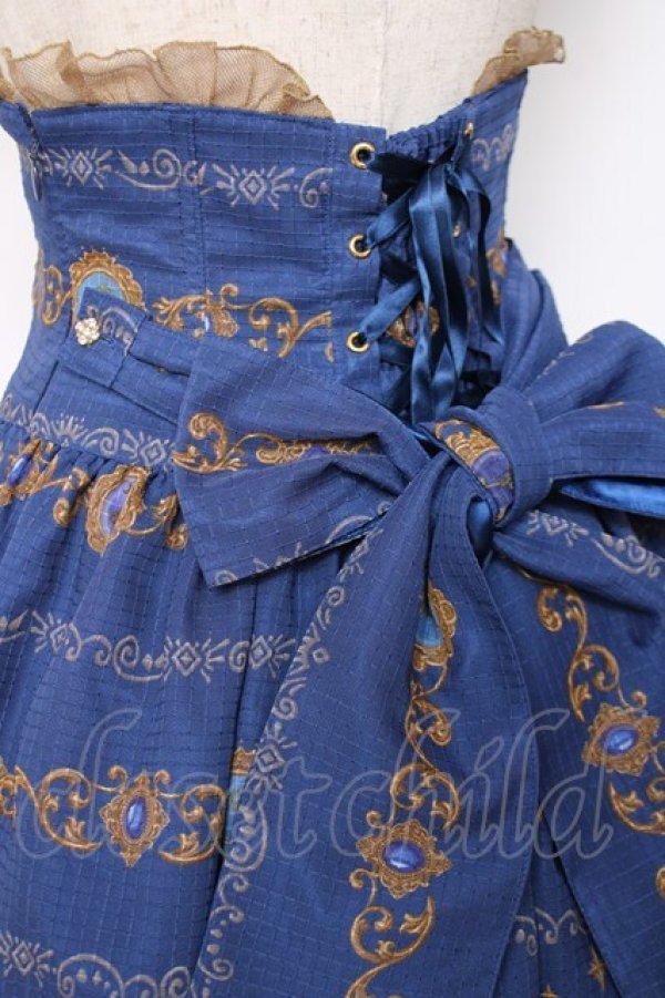 画像4: ALICE and the PIRATES / Mistical brilliance Jewelry〜秘められた宝石の行方〜柄コルセットスカート  ブルー Y-25-12-11-083-PA-SK-SZ-ZY (4)