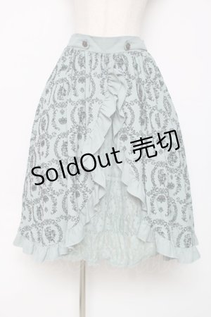 画像: axes femme / フロッキースリットスカート  グリーン Y-25-12-11-085-AX-SK-SZ-ZI