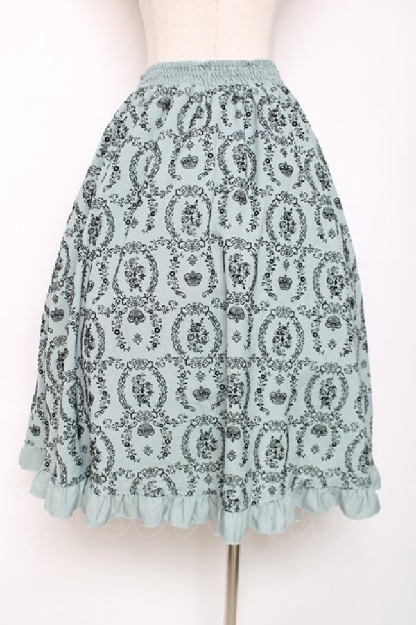 画像2: axes femme / フロッキースリットスカート  グリーン Y-25-12-11-085-AX-SK-SZ-ZY (2)