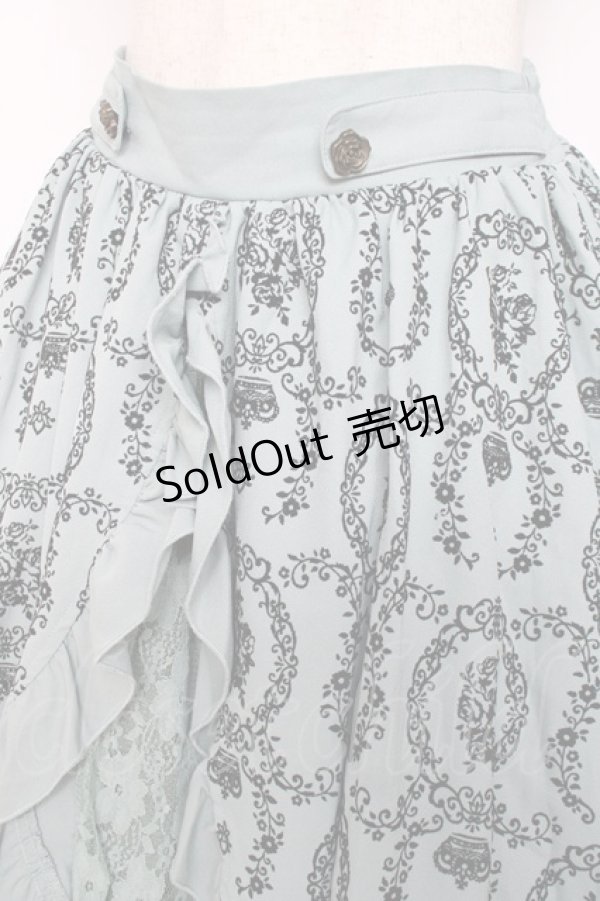 画像3: axes femme / フロッキースリットスカート  グリーン Y-25-12-11-085-AX-SK-SZ-ZI (3)