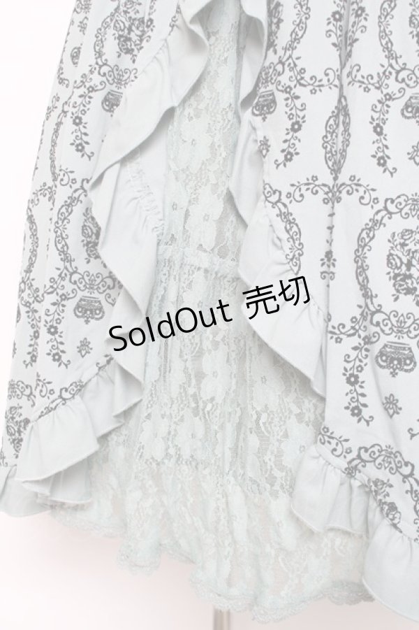 画像4: axes femme / フロッキースリットスカート  グリーン Y-25-12-11-085-AX-SK-SZ-ZI (4)