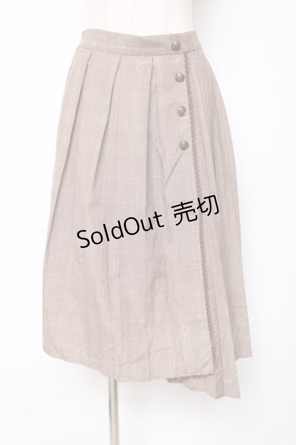 画像1: axes femme / サイド釦スカート M 茶 Y-25-12-11-088-AX-SK-SZ-ZY (1)